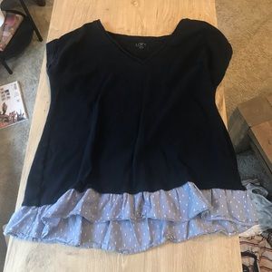 NWOT Loft Outlet navy blue bottom detailing L